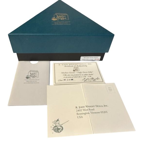 R John Wright #116 of 150 Mother Goose Series Daffy Down Dilly With Box & Cert - Picture 4 of 5